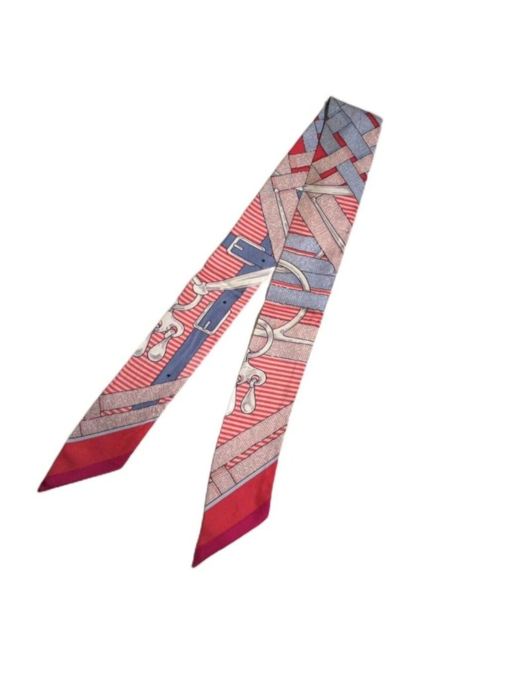 Hermes Twilly Horse Bit Chemise Scarf Red - Picture 2 of 6